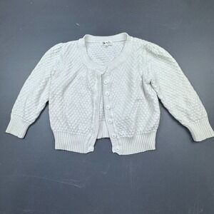 Ye Mak Sweater Women's XL White Cotton Button Front Cardigan Knit Lightweight